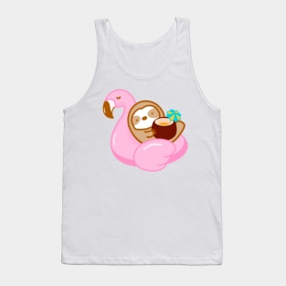 Cute Coconut Drink Flamingo Float Sloth Tank Top